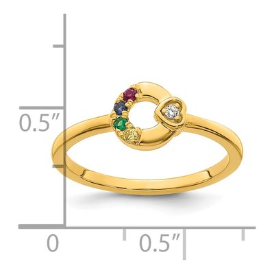 14K Yellow Gold Diamond Heart Ring – view 6