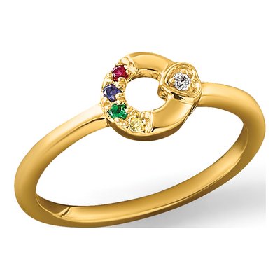 14K Yellow Gold Diamond Heart Ring – view 7
