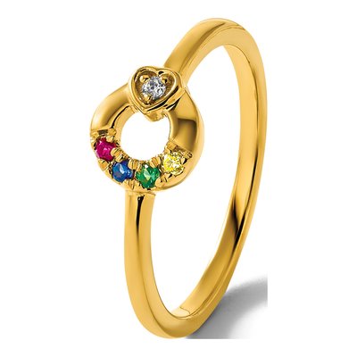 14K Yellow Gold Diamond Heart Ring – view 8