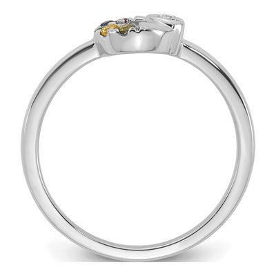 14K White Gold Heart Mother's Ring Semi-Mount – view 3