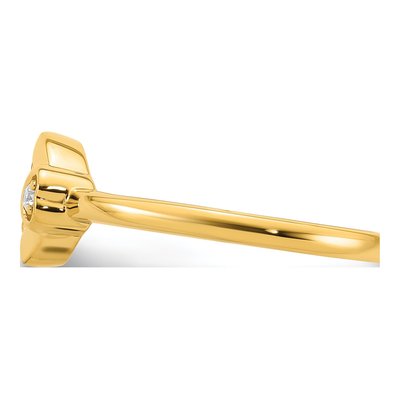 14K Yellow Gold Diamond Heart Mother's Ring Semi-Mount – view 4