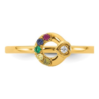 14K Yellow Gold Diamond Heart Ring – view 5