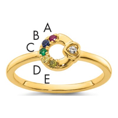 14K Yellow Gold Diamond Heart Ring