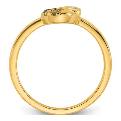 14K Yellow Gold Diamond Heart Ring – view 3
