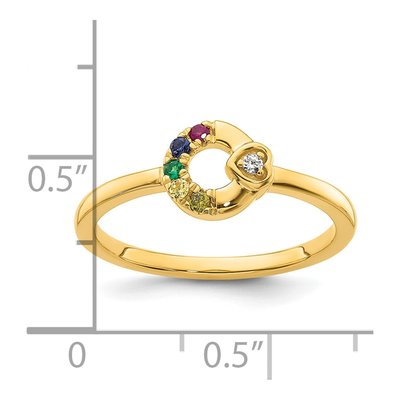 14K Yellow Gold Diamond Heart Ring – view 6