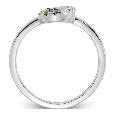 14K White Gold Heart Mother's Ring Semi-Mount – view 3