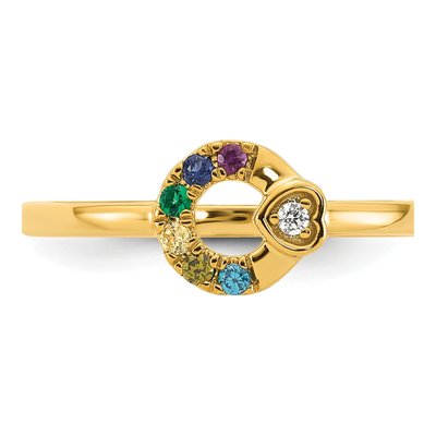 14K Yellow Gold Diamond Heart Ring – view 5
