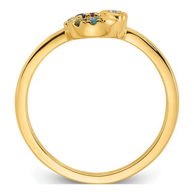 14K Yellow Gold Diamond Heart Ring – view 3