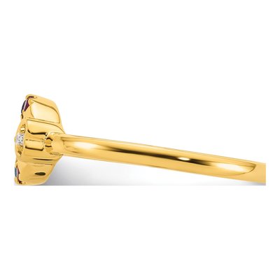 14K Yellow Gold Diamond Heart Ring – view 4