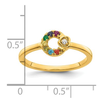 14K Yellow Gold Diamond Heart Ring – view 6