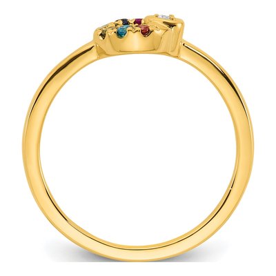 14K Yellow Gold Diamond Heart Ring – view 3