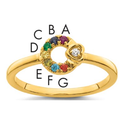 14K Yellow Gold Diamond Heart Ring