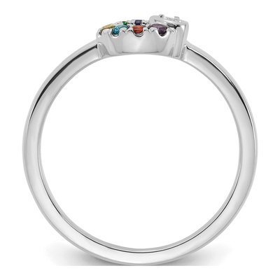 14K White Gold Heart Mother's Ring Semi-Mount – view 3