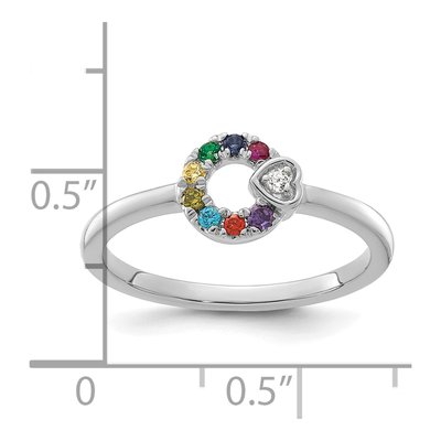 14K White Gold Wg Dia Heart Ring – view 6