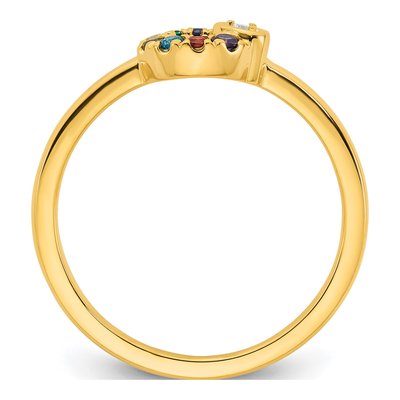 14K Yellow Gold Diamond Heart Ring – view 3