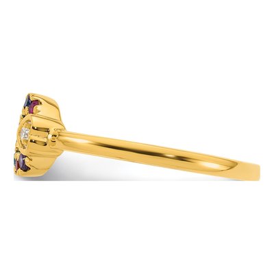 14K Yellow Gold Diamond Heart Ring – view 4