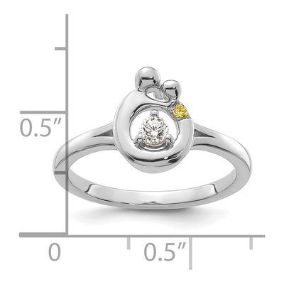 14K White Gold Mother Child Diamond Ring Semi-Mount – view 6