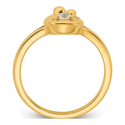 14K Yellow Gold Diamond Mother Child Ring Semi-Mount – view 3