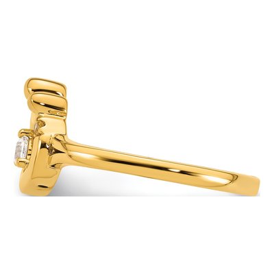 14K Yellow Gold Diamond Mother Child Ring Semi-Mount – view 4