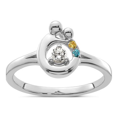 14K White Gold Mother's Ring Semi-Mount – view 2
