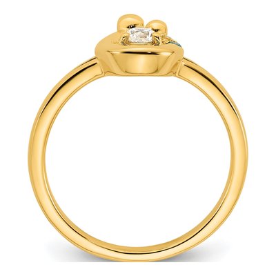 14K Yellow Gold Diamond Mother's Ring Semi-Mount – view 3