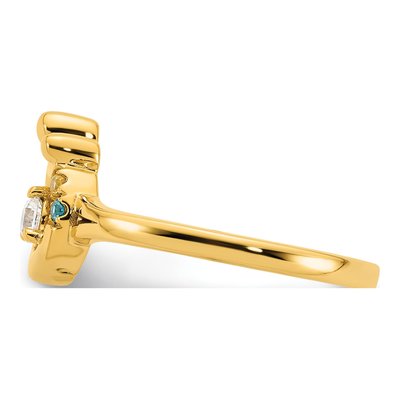 14K Yellow Gold Diamond Mother's Ring Semi-Mount – view 4