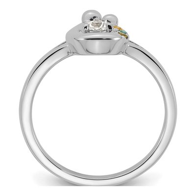 14K White Gold Mother's Ring Semi-Mount – view 3
