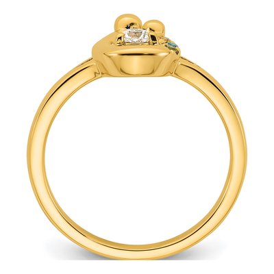 14K Yellow Gold Diamond Mother's Ring Semi-Mount – view 3