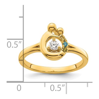 14K Yellow Gold Diamond Mother's Ring Semi-Mount – view 6