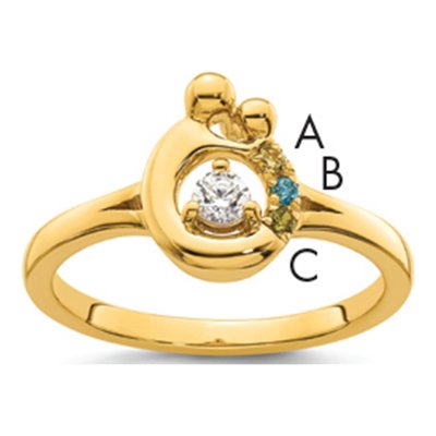 14K Yellow Gold 1/10 ct tw Diamond Ring