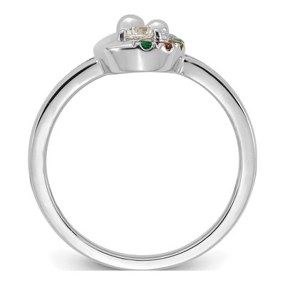 14K White Gold 5-Stone Mother's Ring Semi-Mount – view 3