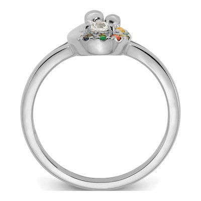 14K White Gold 6-Stone Mother's Ring Semi-Mount – view 3
