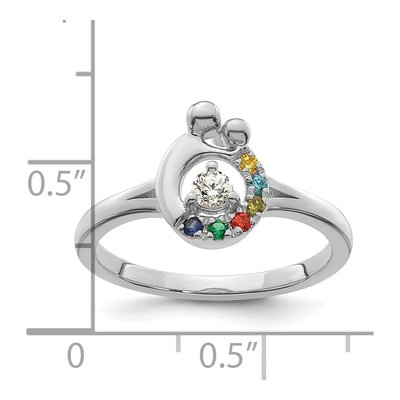 14K White Gold 6-Stone Mother's Ring Semi-Mount – view 6
