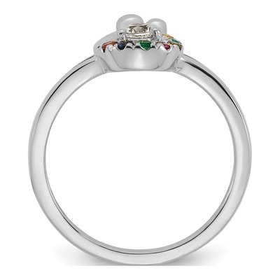 14K White Gold Mother's Ring Semi-Mount – view 3
