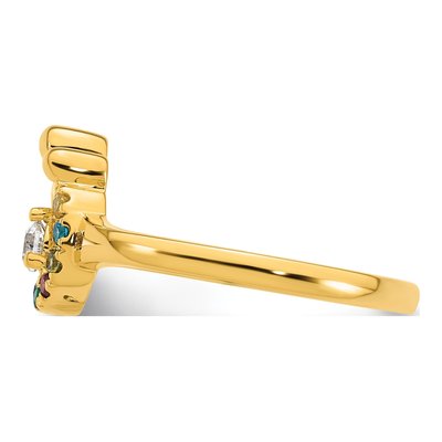 14K Yellow Gold Mother's Ring Semi-Mount – view 4