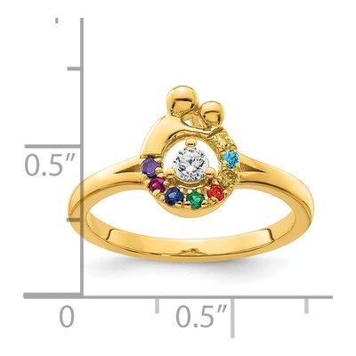 14K Yellow Gold Mother's Ring Semi-Mount – view 6