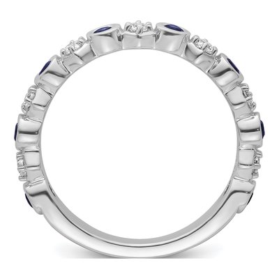 14K White Gold 1/4 ct tw Sapphire & Diamond Fashion Ring – view 2