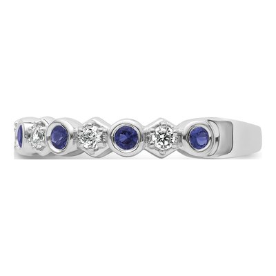 14K White Gold 1/4 ct tw Sapphire & Diamond Fashion Ring – view 3