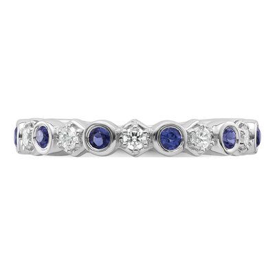14K White Gold 1/4 ct tw Sapphire & Diamond Fashion Ring – view 4