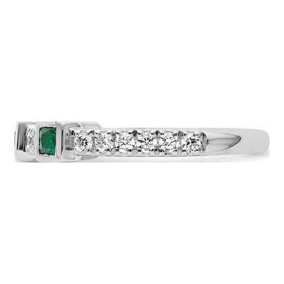 14K White Gold 1/3 ct tw Diamond Princess Emerald Fashion Ring – view 3