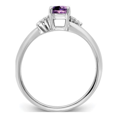 14K White Gold Amethyst & Diamond Fashion Ring – view 2