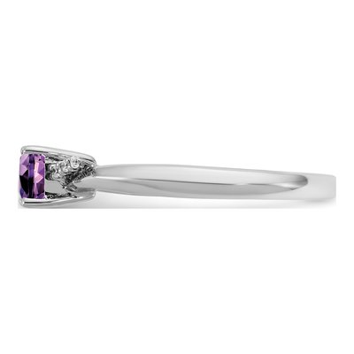 14K White Gold Amethyst & Diamond Fashion Ring – view 3