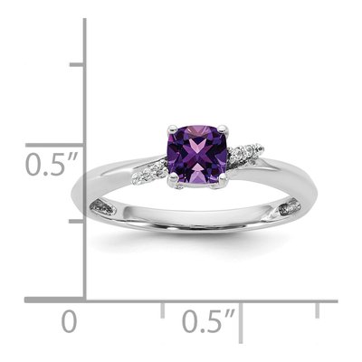14K White Gold Amethyst & Diamond Fashion Ring – view 5