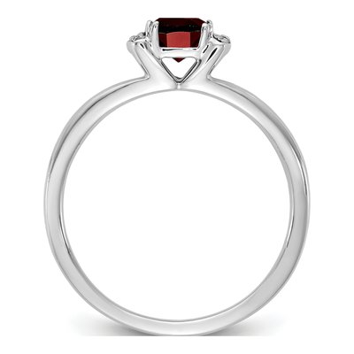 14K White Gold Diamond Garnet Ring – view 2