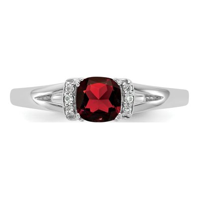 14K White Gold Diamond Garnet Ring – view 4