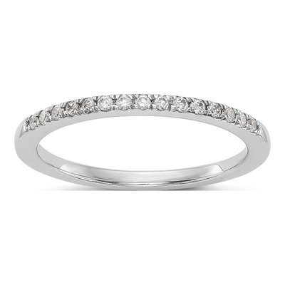 14K White Gold 1/6 ct tw Diamond Wedding Band