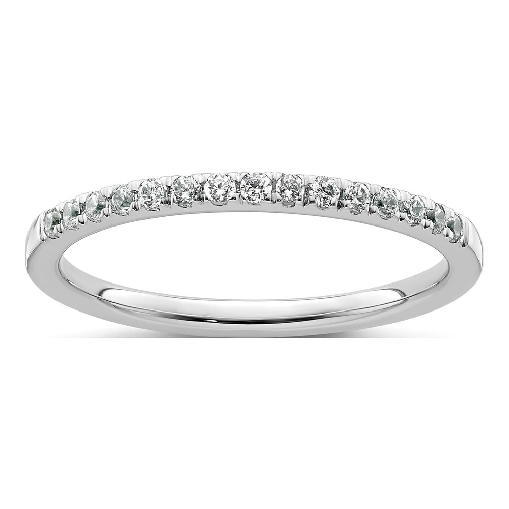 14K White Gold Diamond Wedding Band, 0.18 ctw