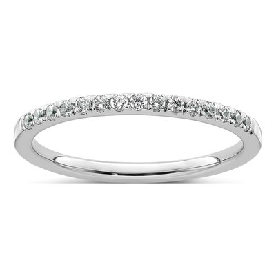 14K White Gold 1/5 ct tw Diamond Wedding Band