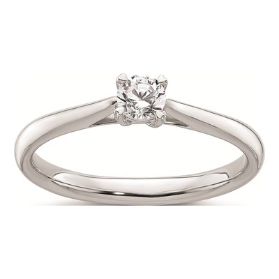 14K White Gold Solitaire Engagement Ring Mounting