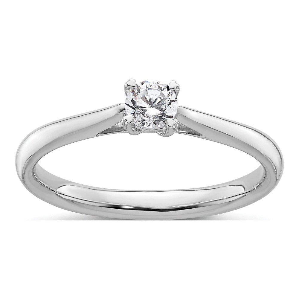 14K White Gold 1/4 ct tw Lab-Grown Diamond Round Solitaire Engagement Ring